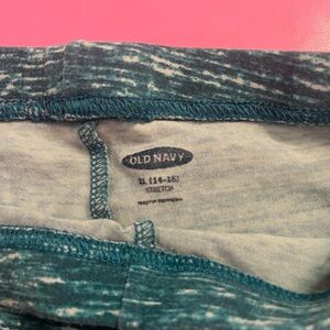 Old Navy Teal Patterned Stretch Pants